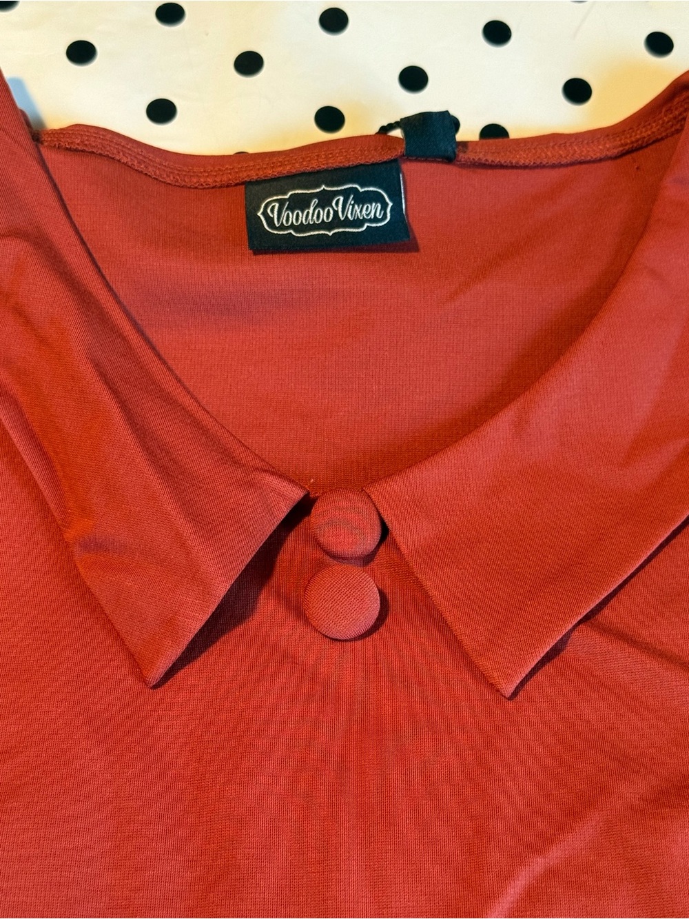 NWT Voodoo Vixen Women's Rust 3/4 Sleeve wide neck Top